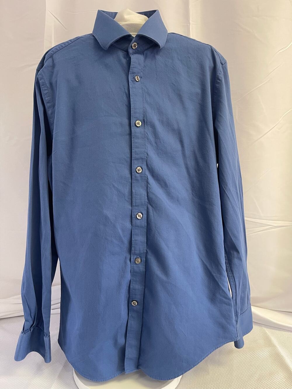 Michael Kors Men's Blue Slim Fit Stretch Dress Shirt 15 32/33